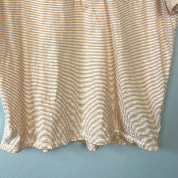 J. Crew Factory Striped Slub‎ Jersey Pocket Polo Shirt Orange Stripe Cotton XXL - Picture 5 of 10